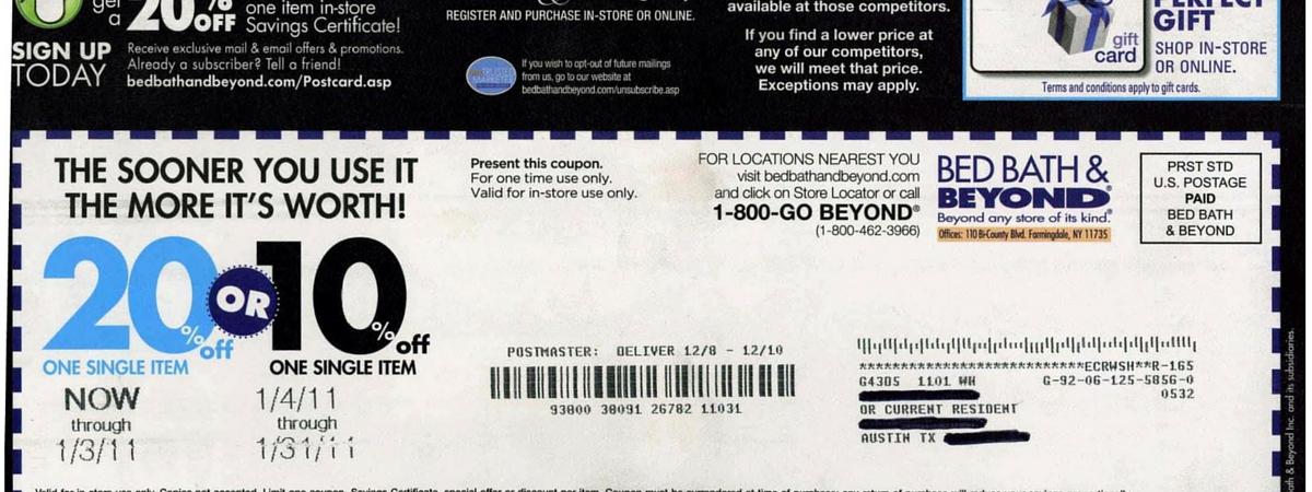 Current bed bath store and beyond coupon